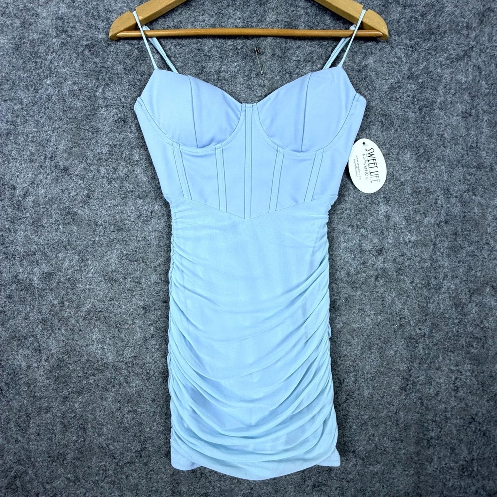 Privy Privately Privileged Dress Women Small Blue Bodycon Sexy Elegant Corset